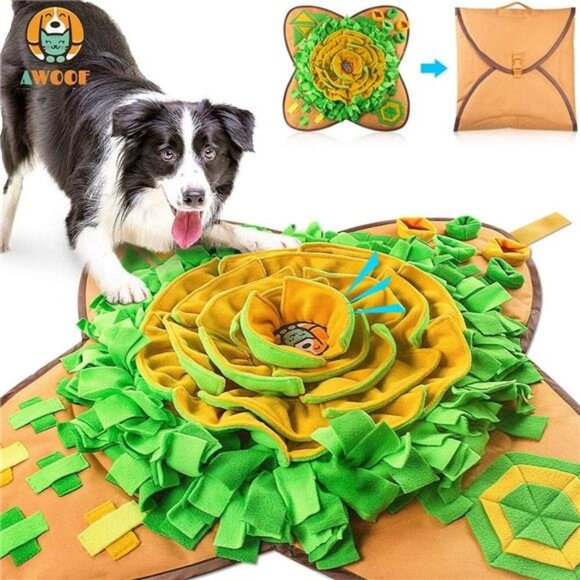 Snuffle Mat Pet Dog Feeding Mat, 28''x28'' Interactive Dog Puzzle Toys Foraging - Picture 1 of 7